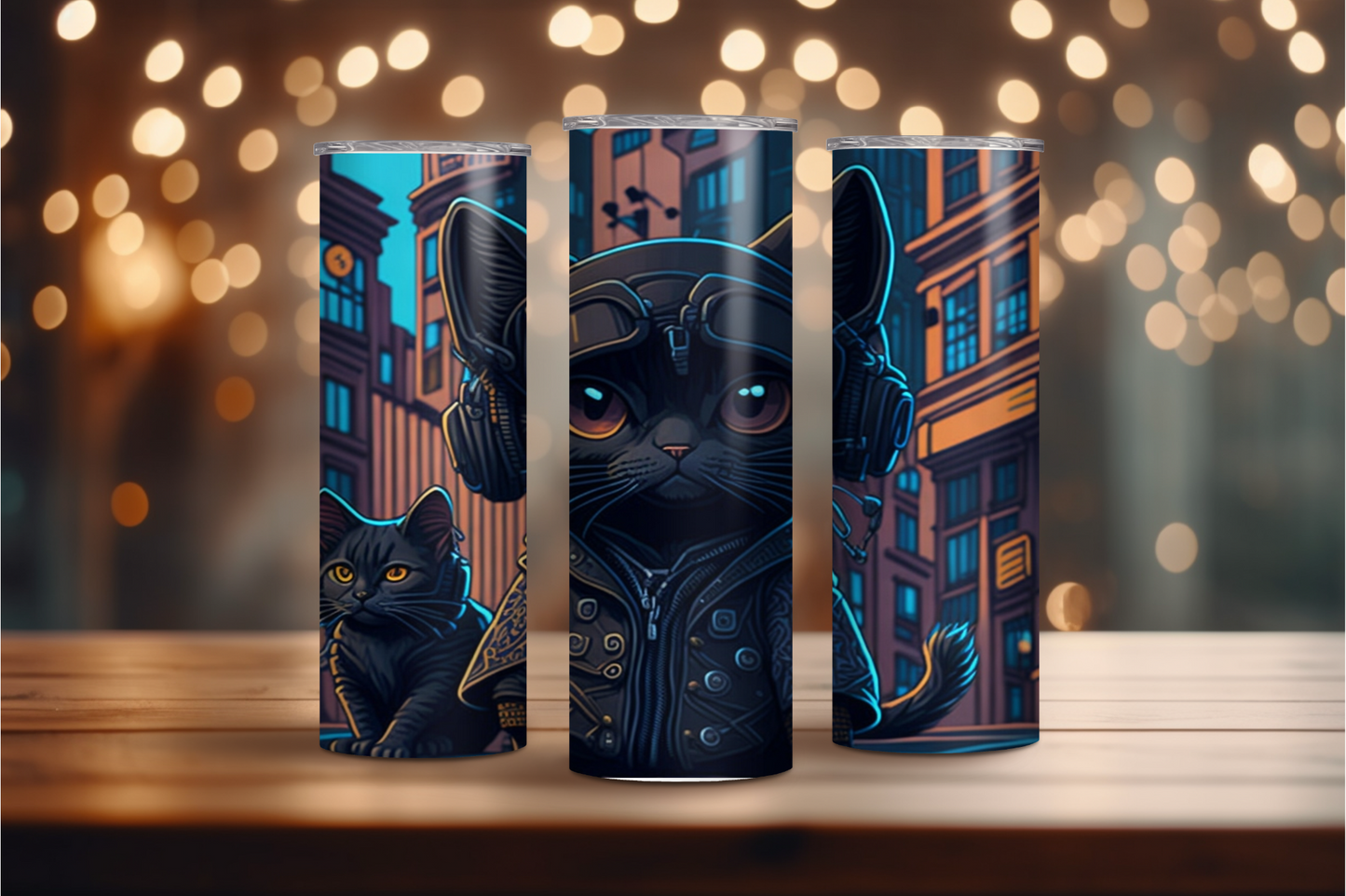 Black Cat 5 Stainless steel tumbler