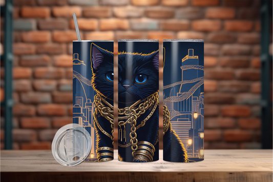 Black Cat 7 Stainless steel tumbler