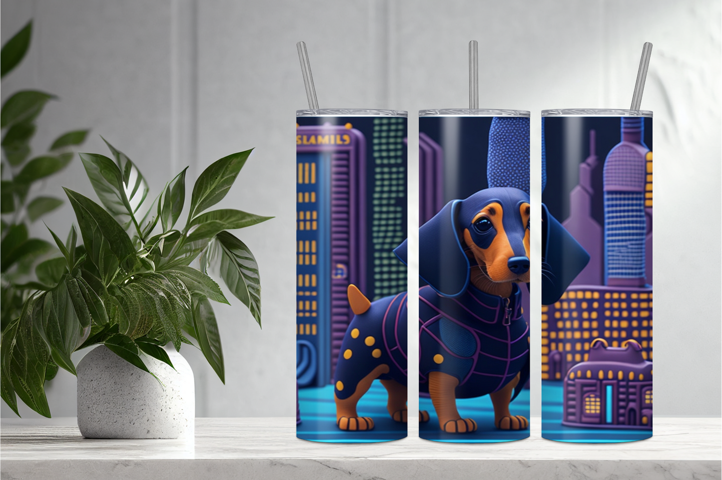 Dachshunds 1 Stainless steel tumbler