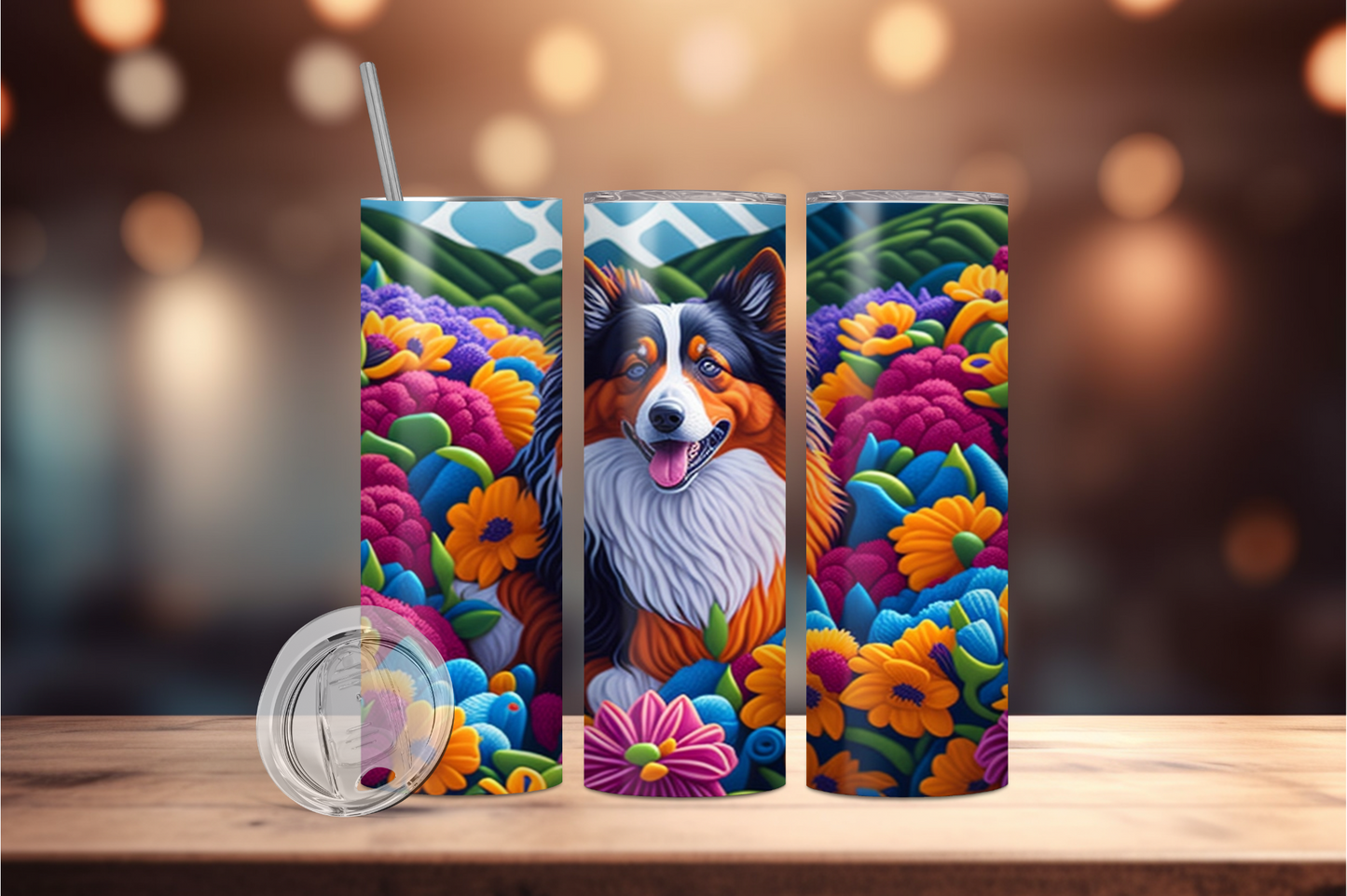 Shetland Sheep dog 1 Stainless steel tumbler