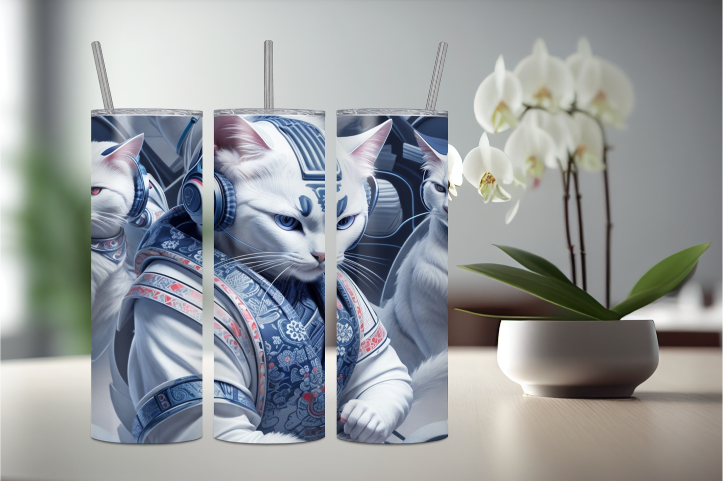 White Cat 3 Stainless steel tumbler