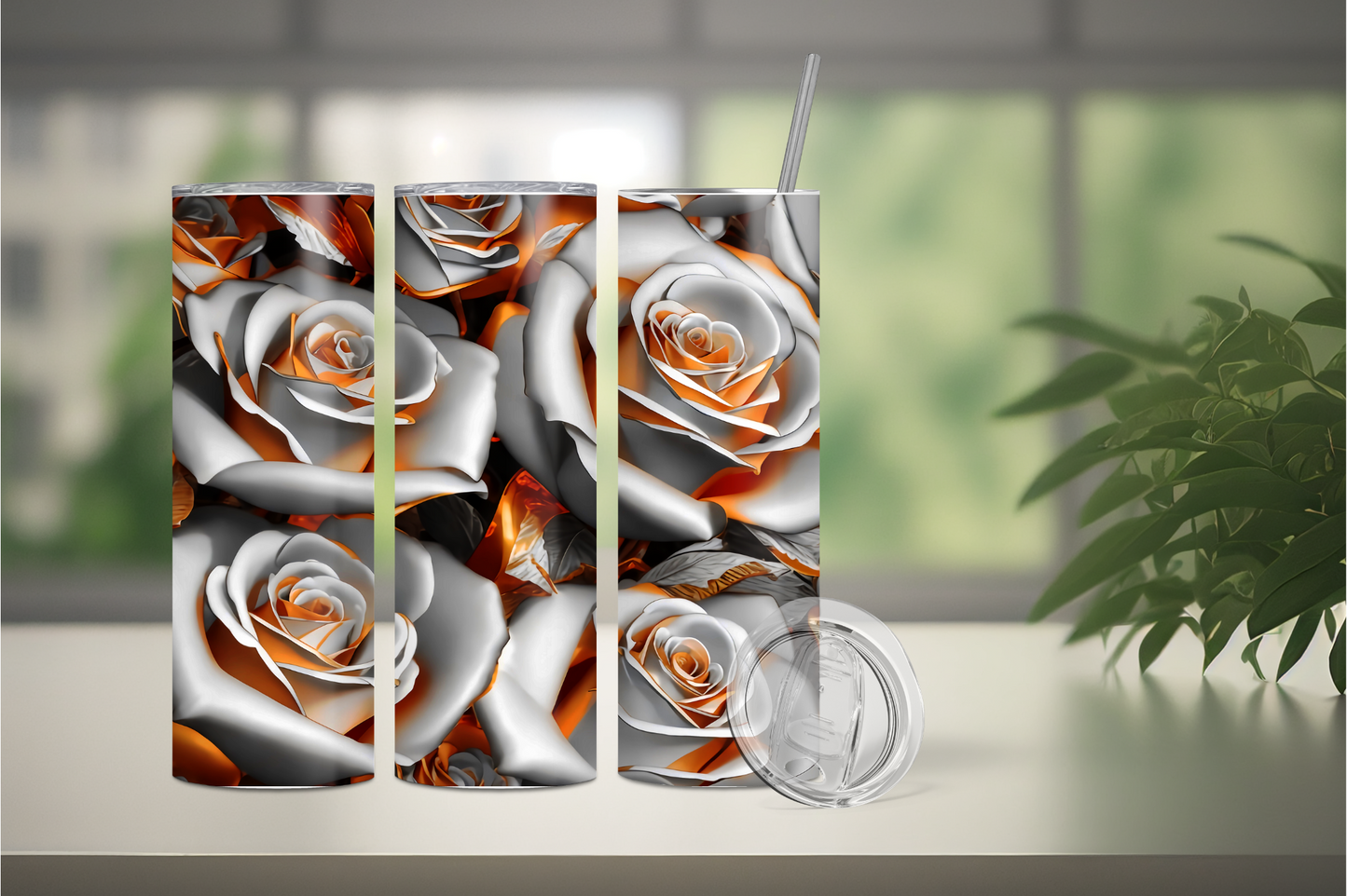 Rose 3 Stainless steel tumbler