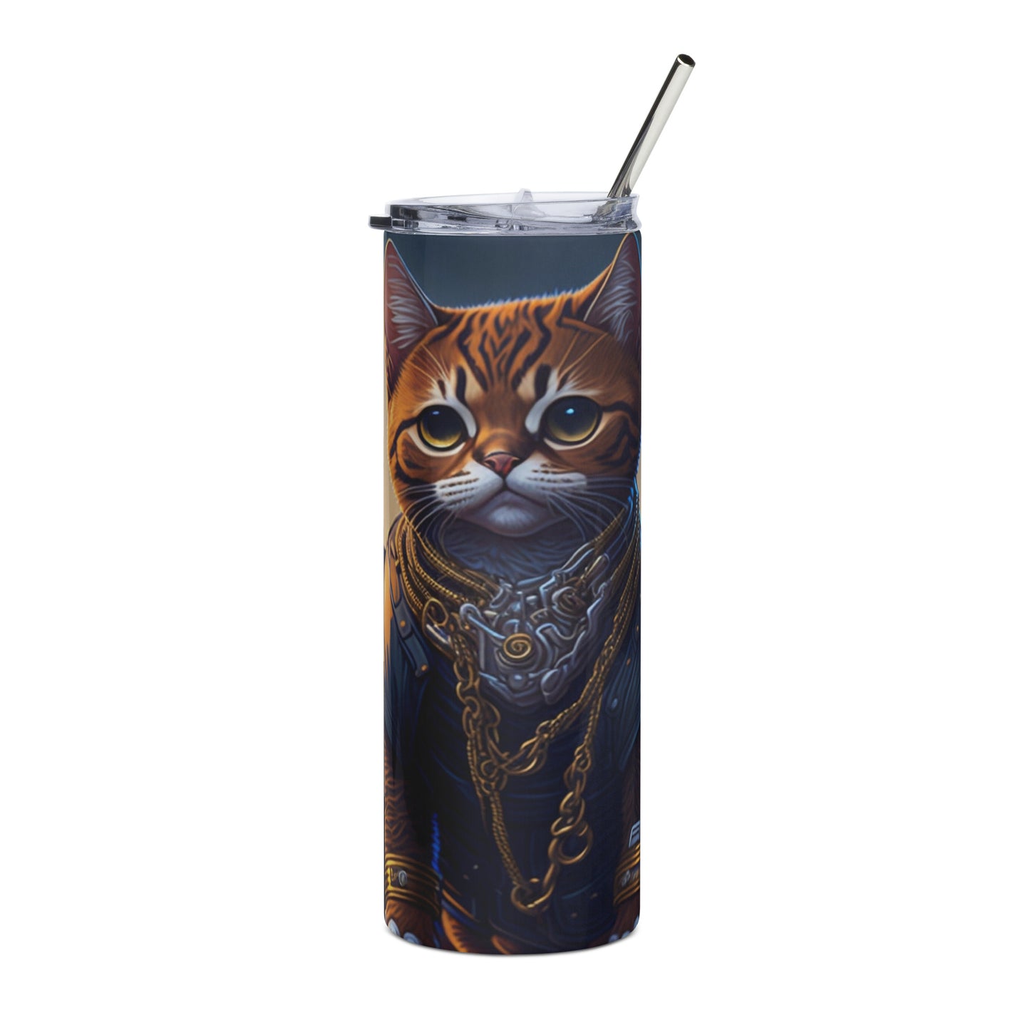 Brown Cat 5 Stainless steel tumbler