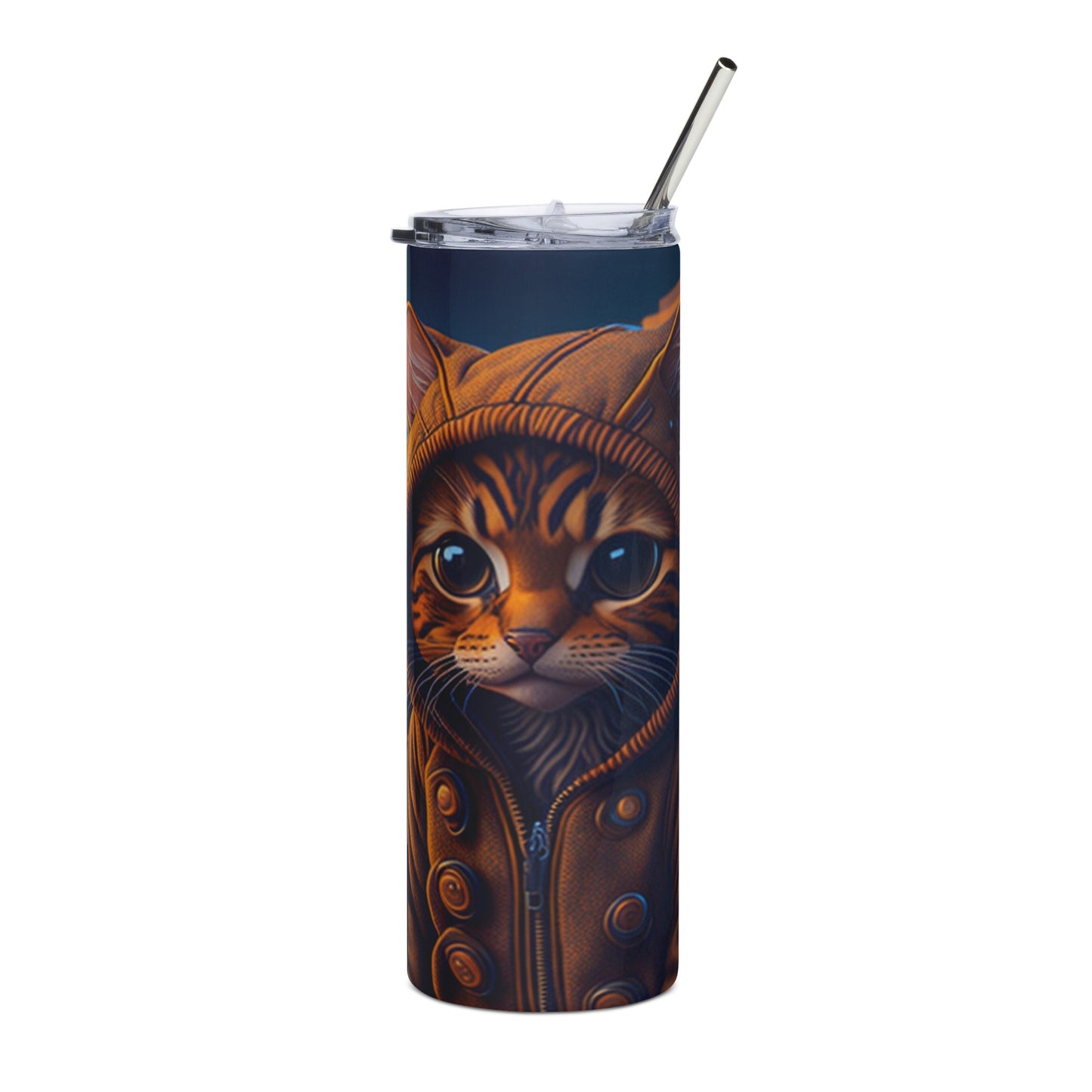 Brown Cat 3 Stainless steel tumbler