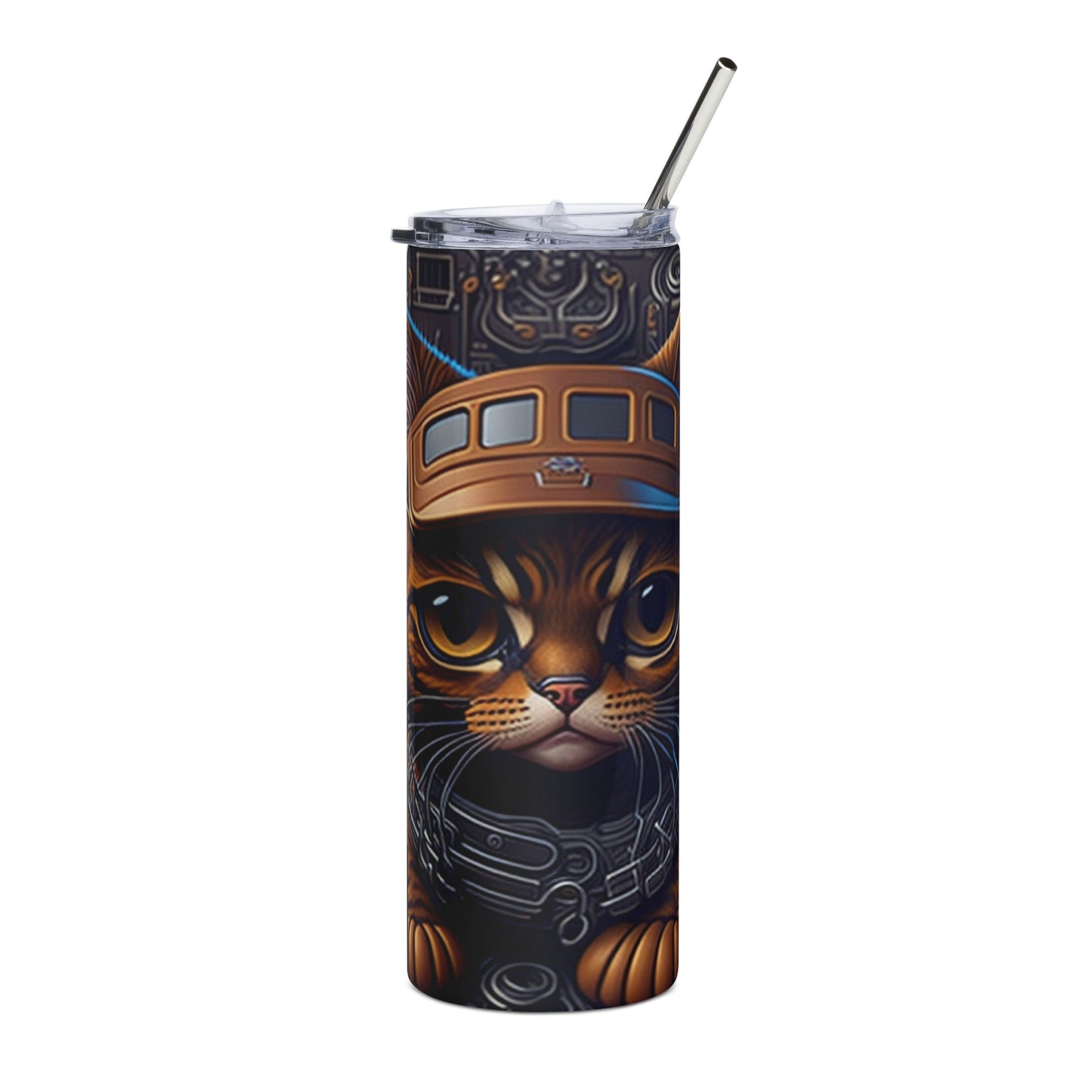 Brown Cat 2 Stainless steel tumbler