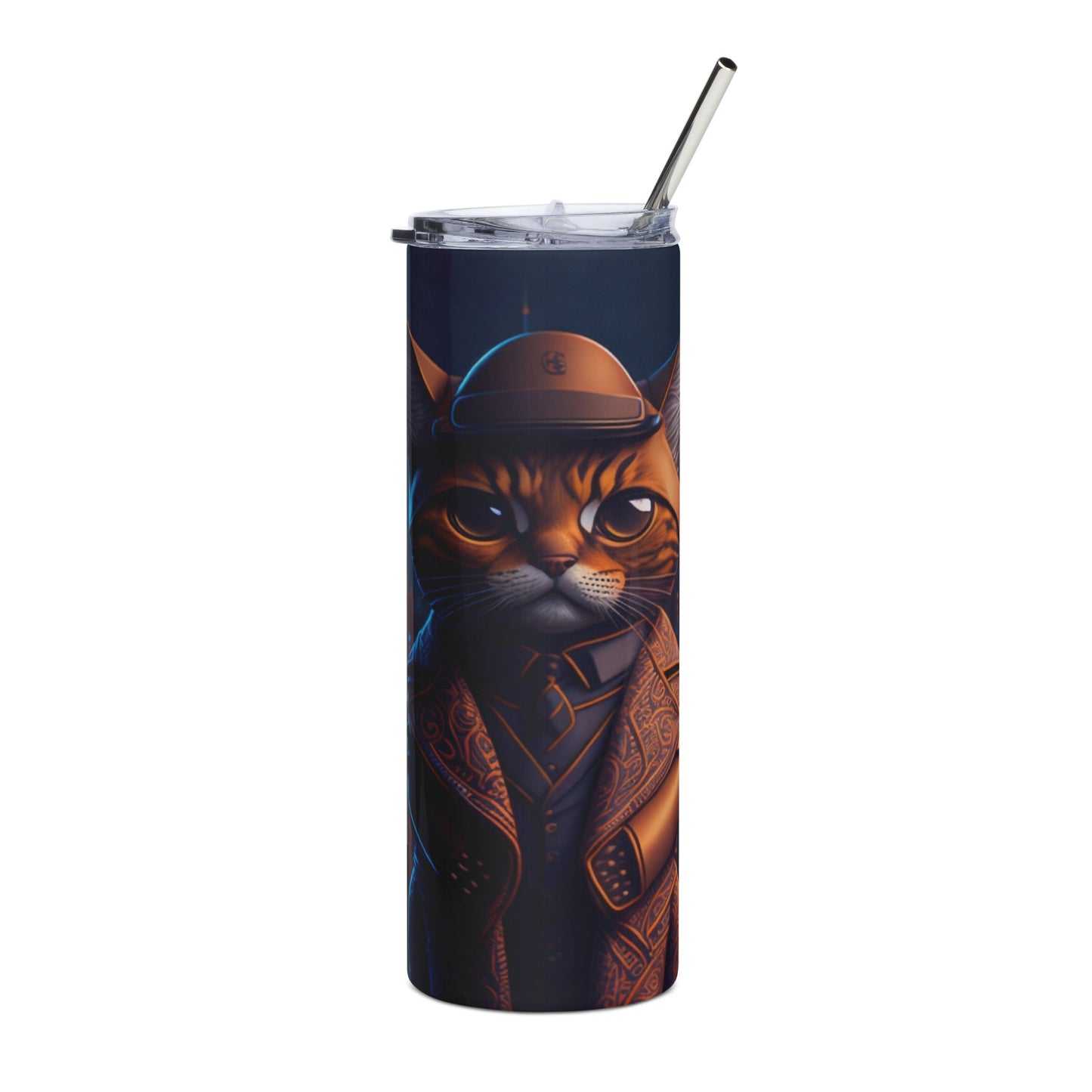 Brown Cat 1 Stainless steel tumbler