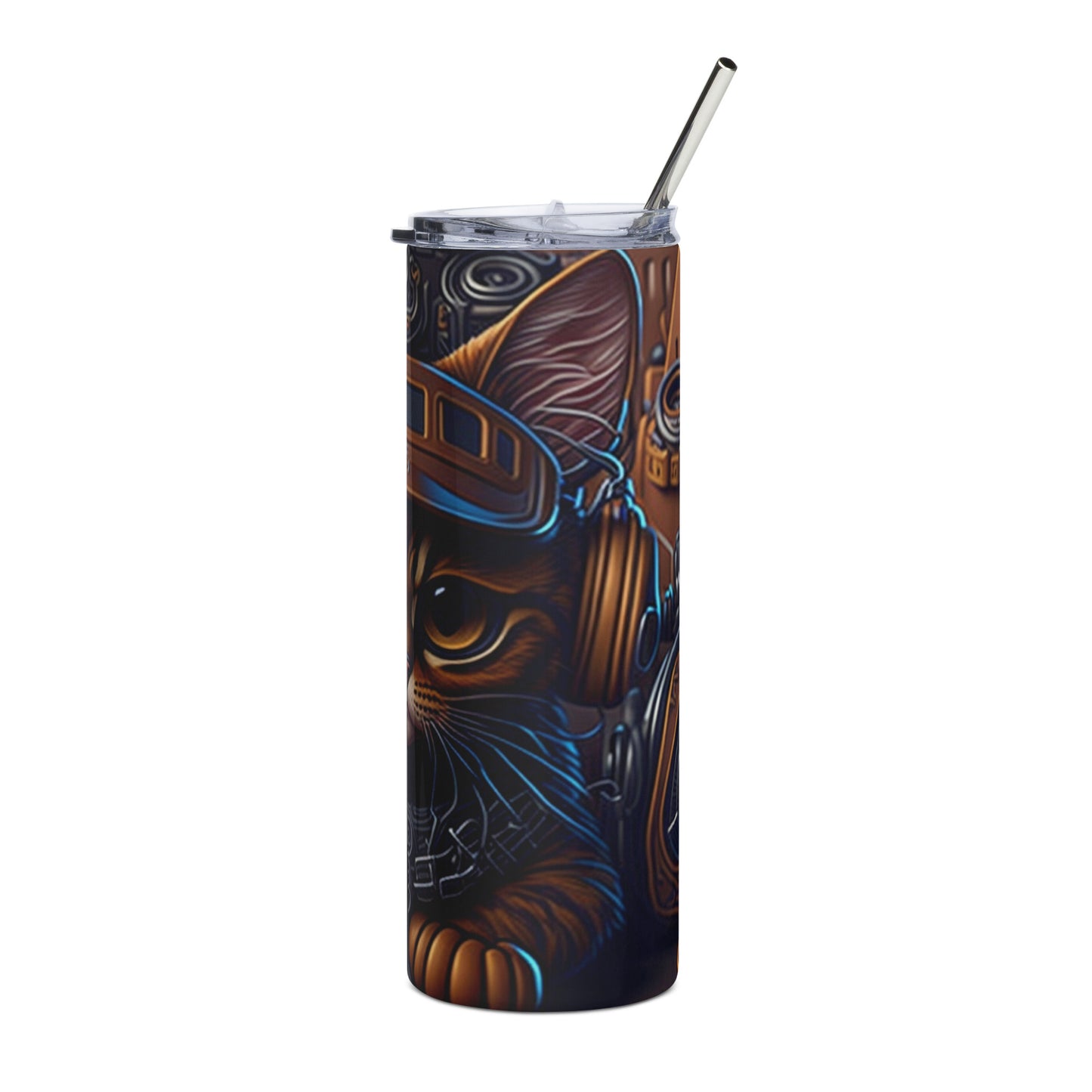 Brown Cat 2 Stainless steel tumbler