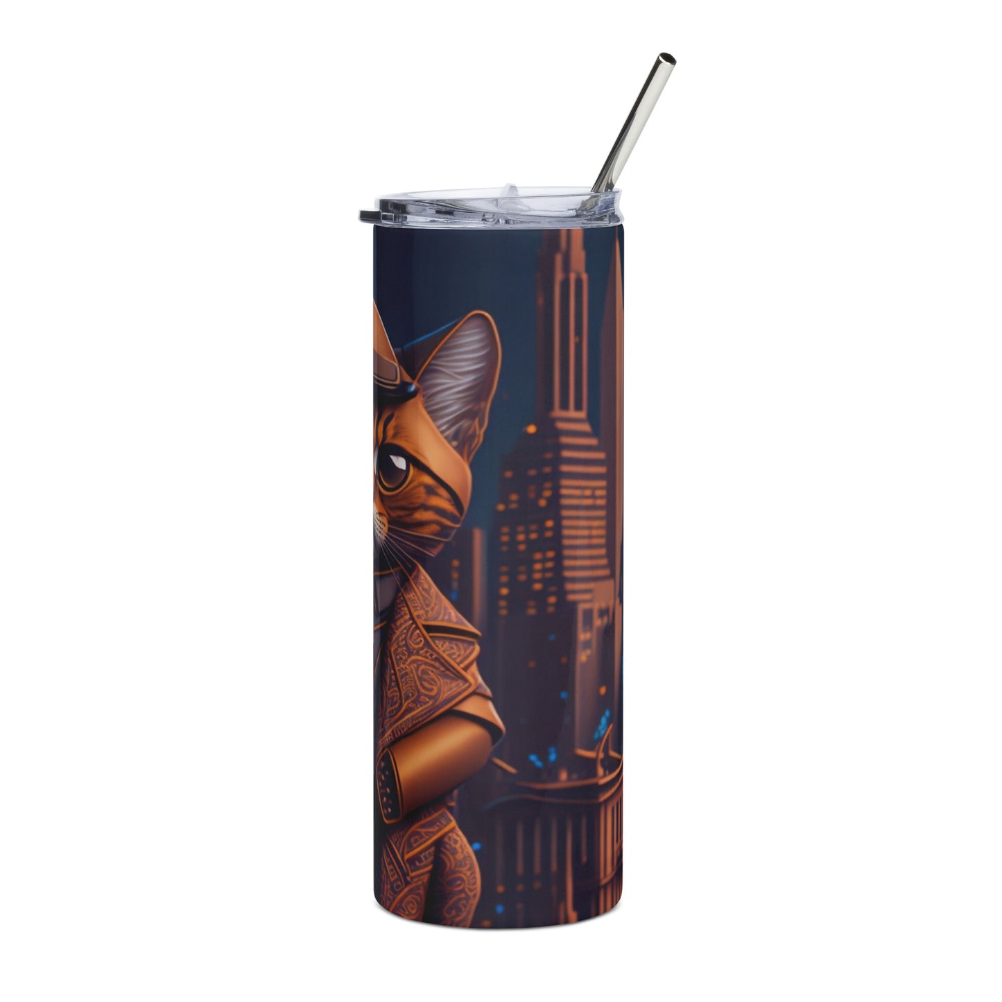 Brown Cat 1 Stainless steel tumbler