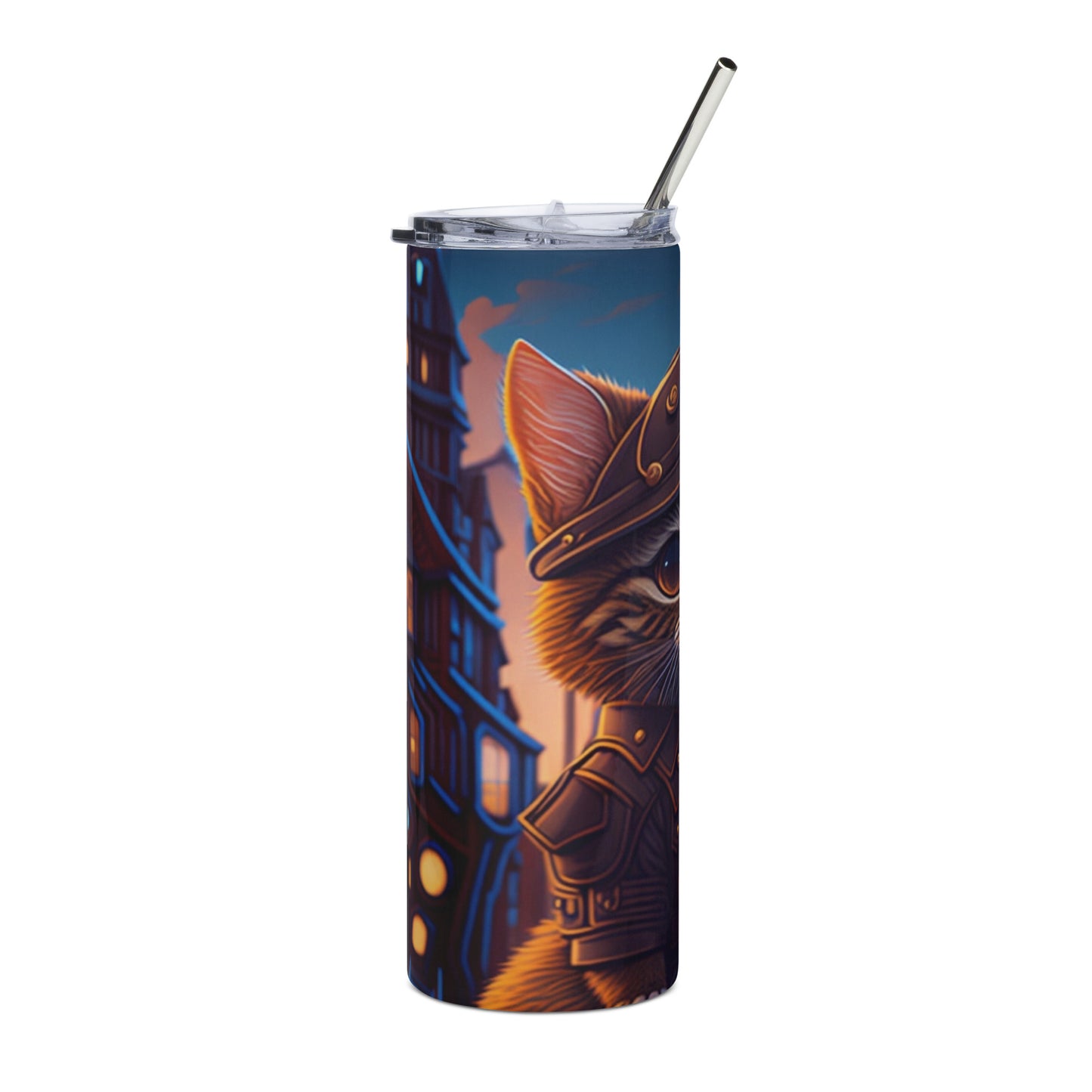 Brown Cat 4 Stainless steel tumbler