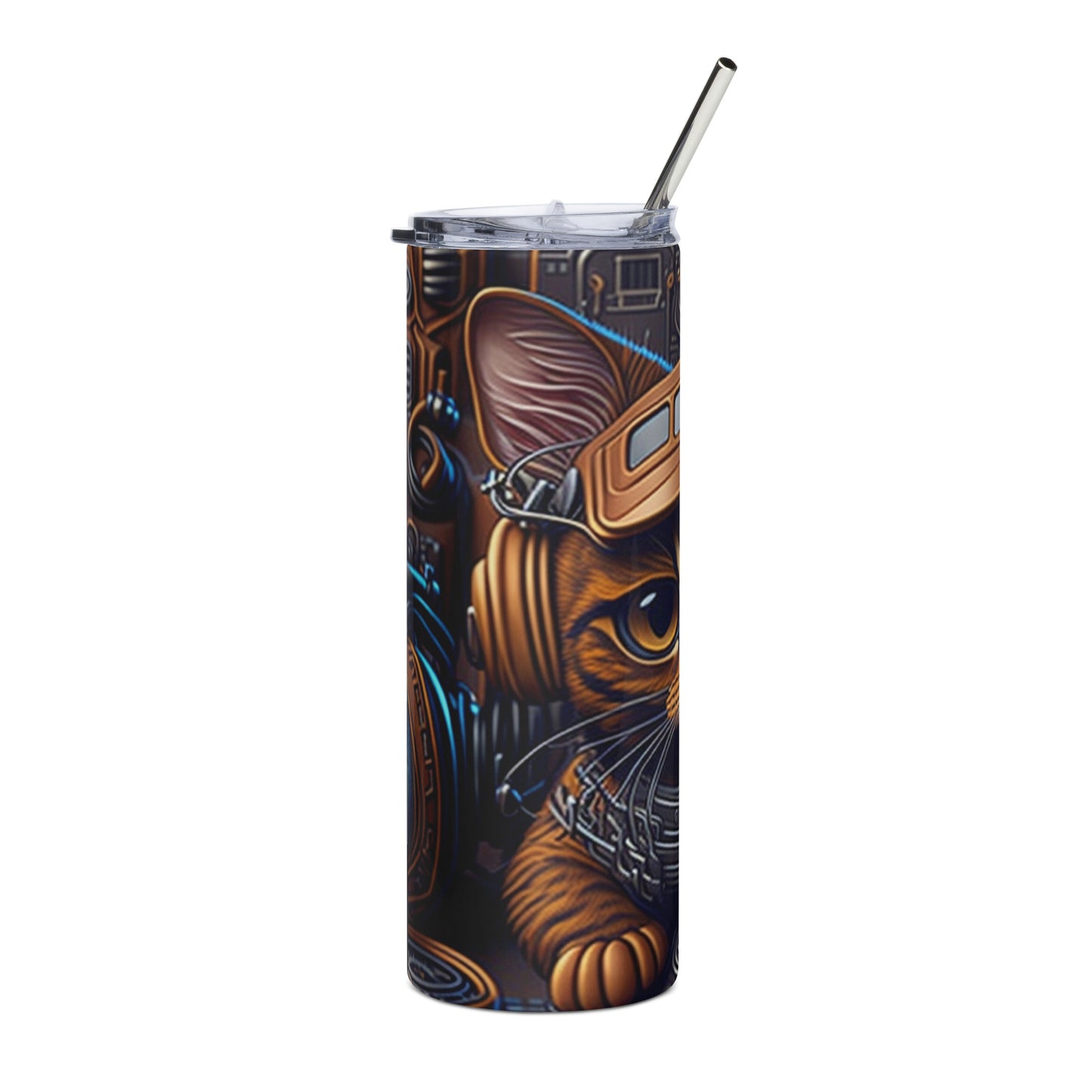 Brown Cat 2 Stainless steel tumbler