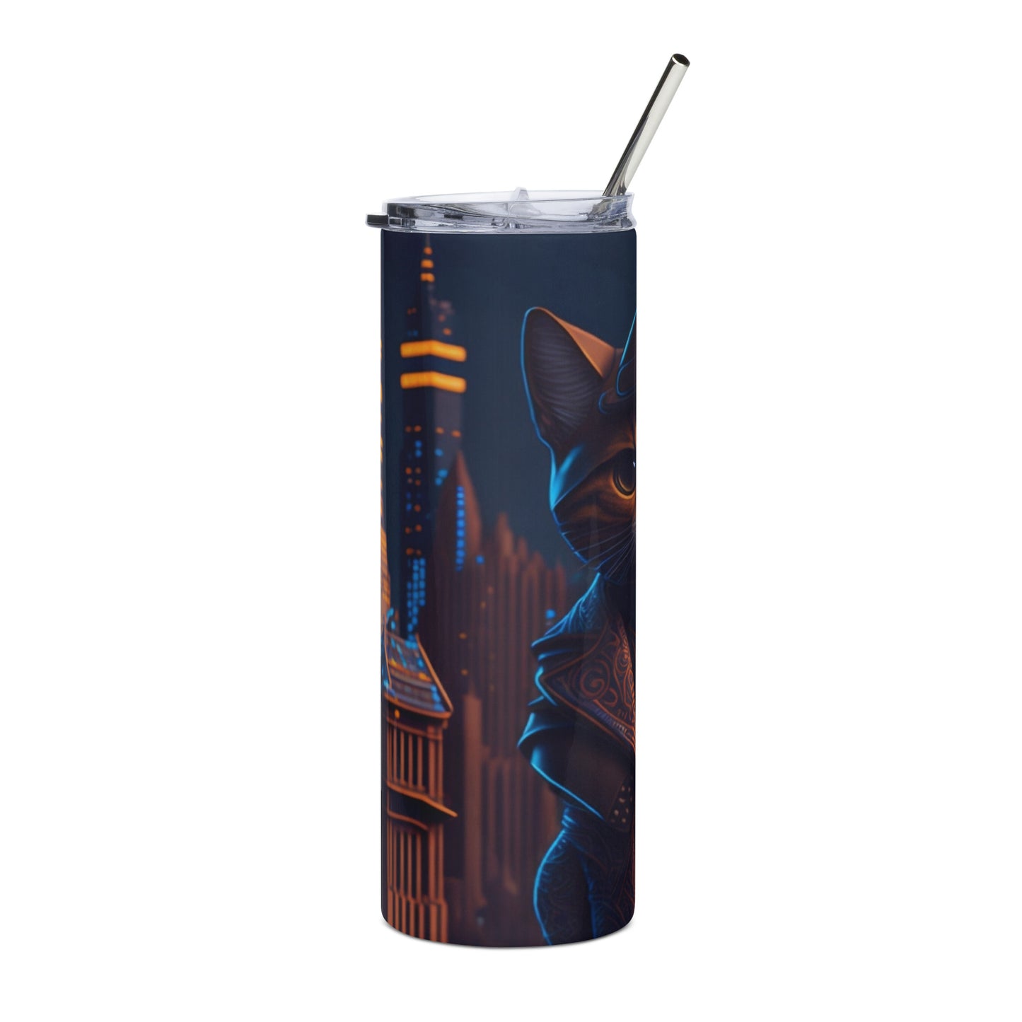 Brown Cat 1 Stainless steel tumbler